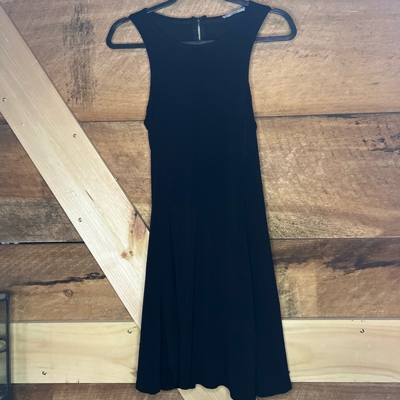 Acemi Flowy Zip up Black A-Line Dress - Women's Size Medium (Rayon/Spandex) - Picture 7 of 10